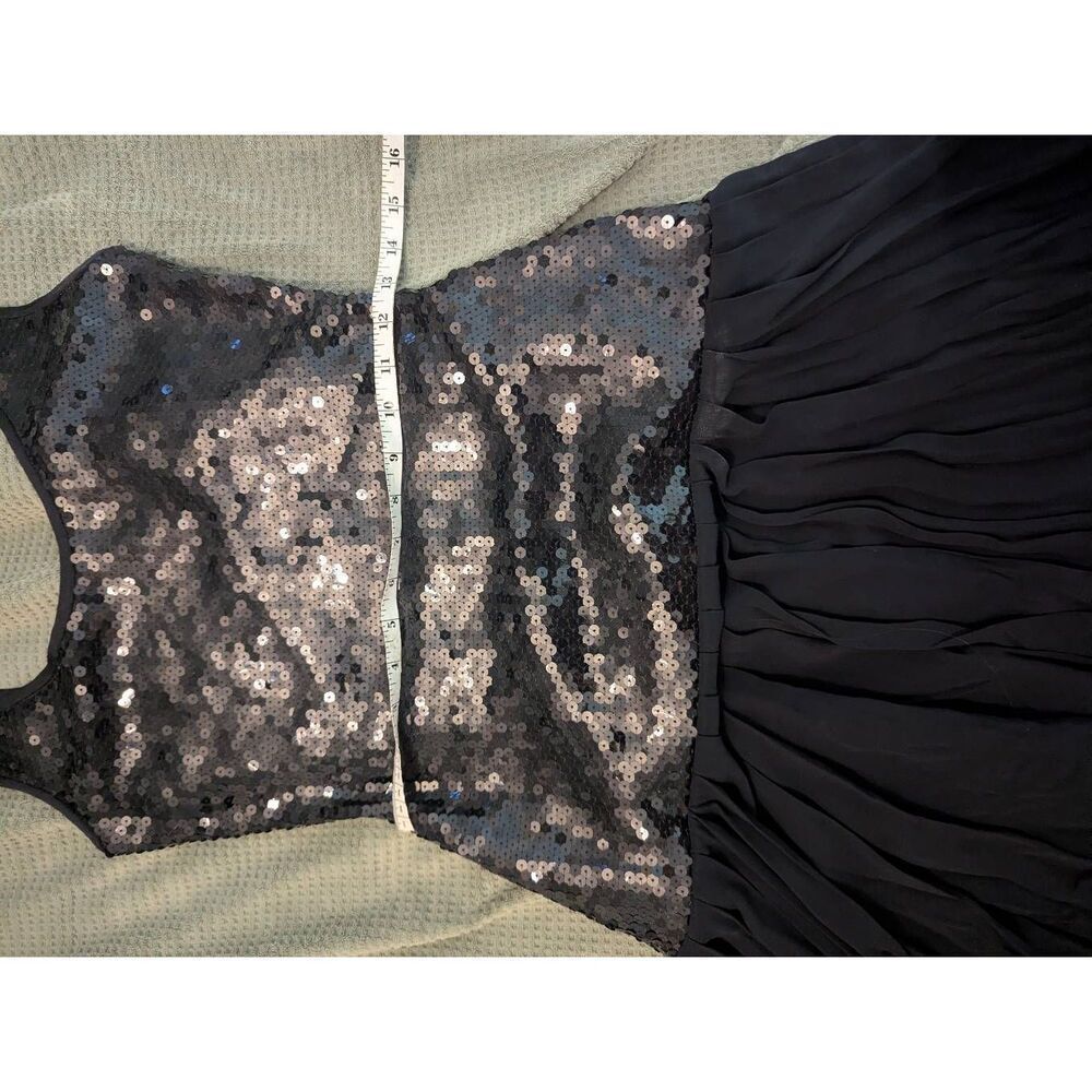 Vintage 80s Rhonda Harness Women's Size 6 Black Sequin Swinger Midi Dress NYE - Picture 5 of 6